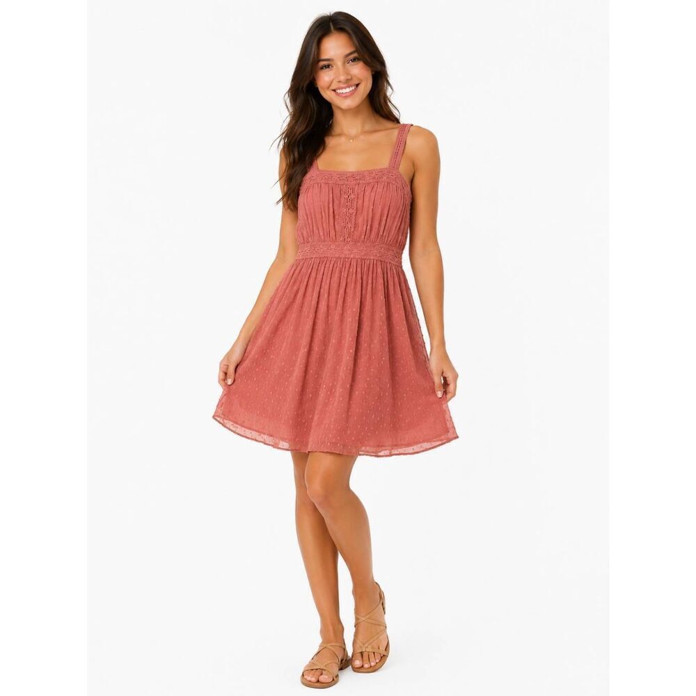 Maurices Swiss Dot Sundress Dusty Rose Medium